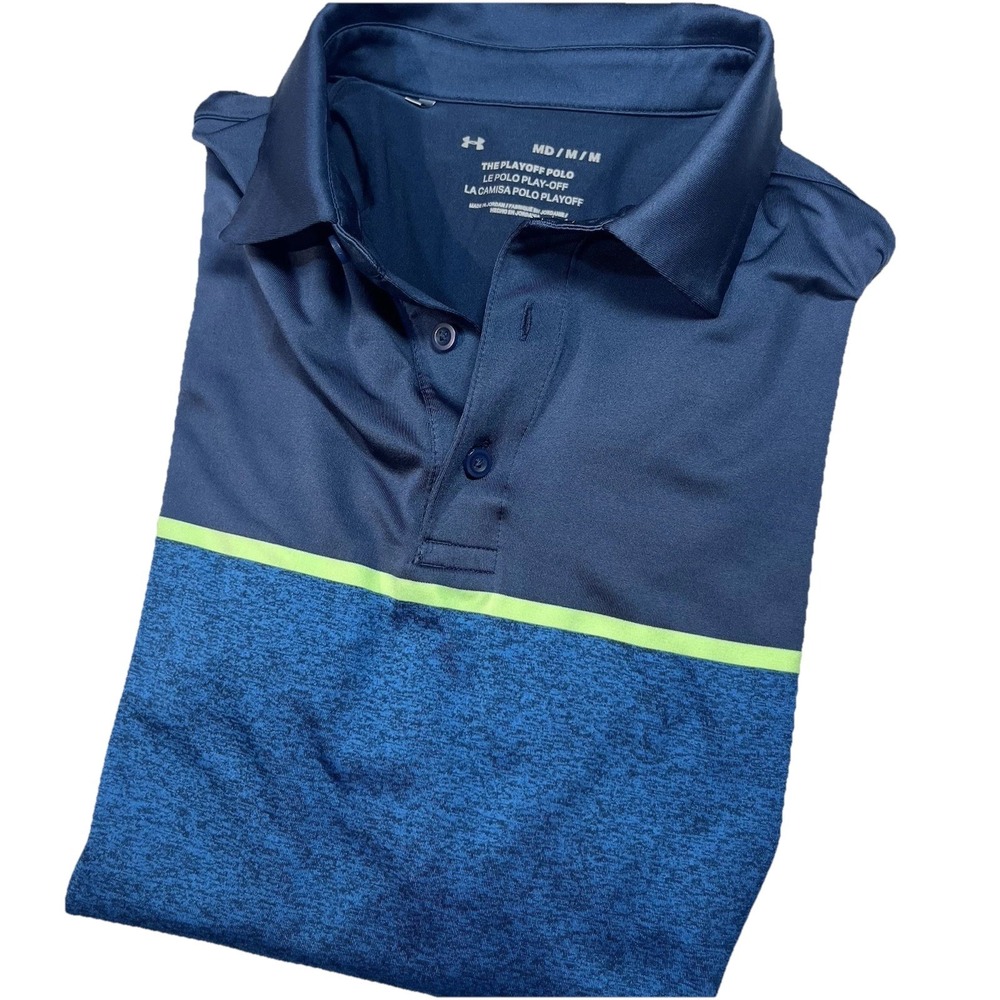 UNDER ARMOUR THE PLAYOFF POLO SHIRT‎ BLUE MENS MEDIUM EXCELLENT CONDITION